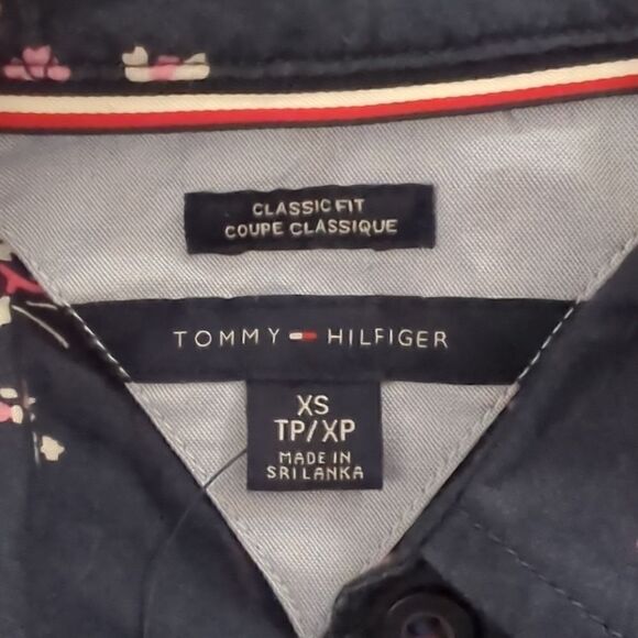 Tommy Hilfiger Navy Floral Button Down Blouse - Picture 4 of 5